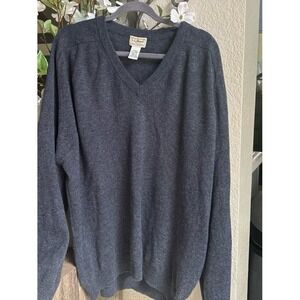 L.L Bean 100% Lambs Wool‎ Men's Sweater Blue  XL